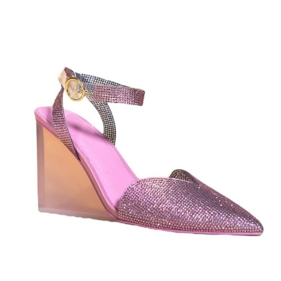 She Is Cheval Shoes - She Is Cheval “Did My Heart Love, ‘Til Now?” Limited Edition Sparkle Pink Wedge